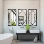 3-Piece Black Metal Rectangular Wall Mirror Set - 31.9" H x 15.75" W x 0.75" D