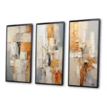 Designart "Abstraction I" Abstract Framed Wall Art Set Of 3 Frame Gallery Wall Set For Home Decor