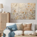 Designart "Beige Botanical Impressions I" Abstract Botanicals Canvas Prints Set