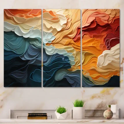 Designart "Biomorphism Organic Forms V" Modern Wall Art Living Room Set