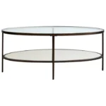 Gallery Interiors Hudson Oval Coffee Table In Aged Bronze