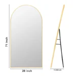 Modern Arched Full Length Aluminum Alloy Floor Mirror Standing Mirror