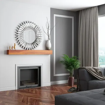 Round Sunburst Accent Wall Mirror Silver Decor Mirror