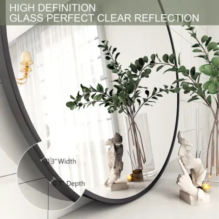 Round Wall Mirror Bathroom Metal Frame Vanity Mirror
