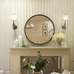 TETOTE Round Metal Frame Mirror Wall Mounted Bathroom Vanity Mirror