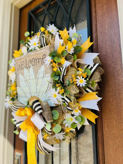 Metal Daisy Welcome Sign 1