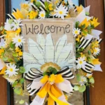 Metal Daisy Welcome Sign