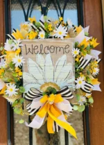 Metal Daisy Welcome Sign