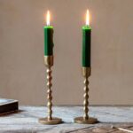 Antiqued Gold Ball Candle Holders