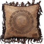 Circle of Life Faux Leather Throw Pillow