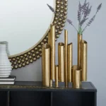 CosmoLiving by Cosmopolitan Gold Metal Organ Pipe Vase - 11W, 14H