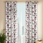 Grey Floral Galore Full Length Curtain