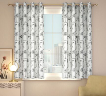 Monochrome Palms Window Curtain