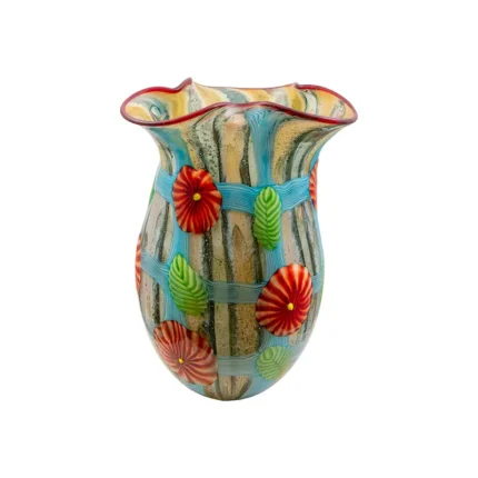 Plazio Hand Blown Art Glass Vase
