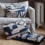 Rectangular Abstract Navy Cushions