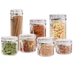 Set of 7 Clear Clamp Canisters