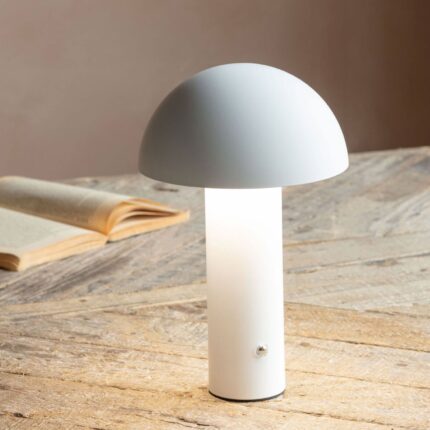 Solana White Dome USB Chargeable LED Table Lamp