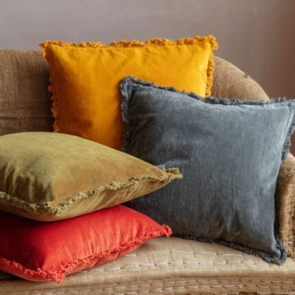 Songbird Rectangular Embroidered Velvet Cushions