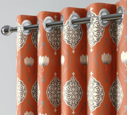 Spades of Lotuses Curtains Set of 2