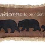 Welcome to Our Den Rustic Cabin Throw Pillow