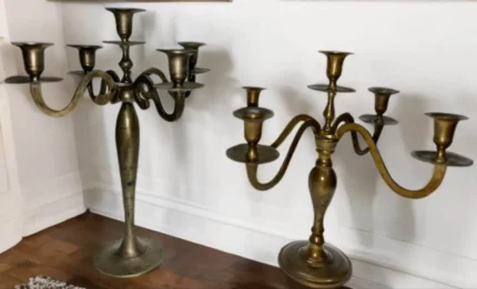 Antique Gold Candle Holder