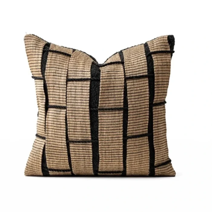 Geometric Cotton Cushion Dark Style
