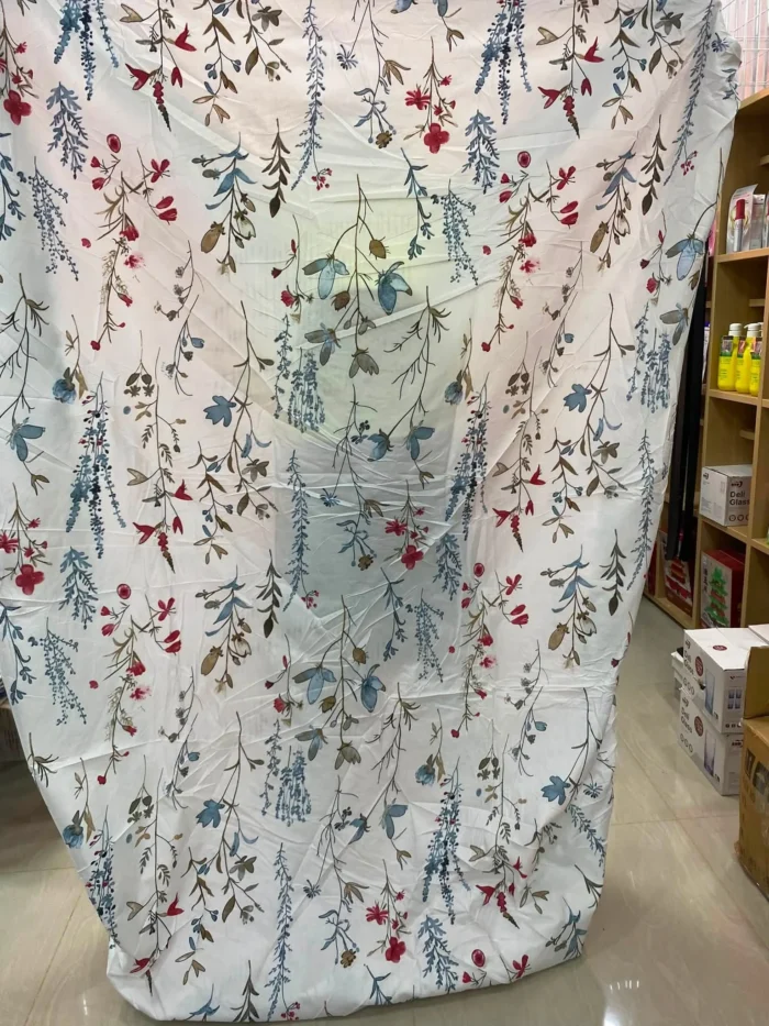 Grey Floral Galore Window Curtain 2