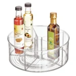 iDesign Linus Divided Turntable Lazy Susan, Clear