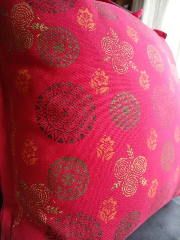 Indian Hand Block Printed Square Floral Cushions 1