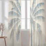 Monochrome Palms Window Curtain 2
