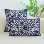 Rectangular Abstract Navy Cushions
