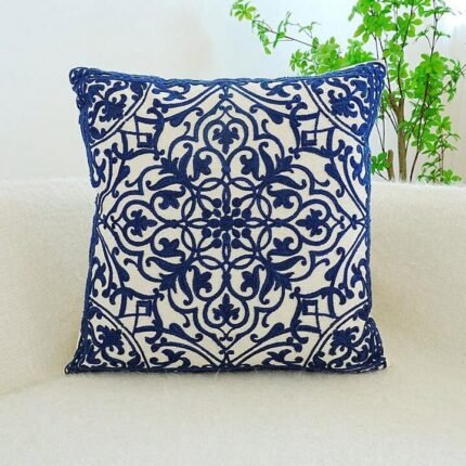 Rectangular Abstract Navy Cushions 3