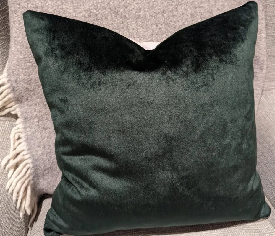 Rectangular Velvet and Linen Backed Cushions