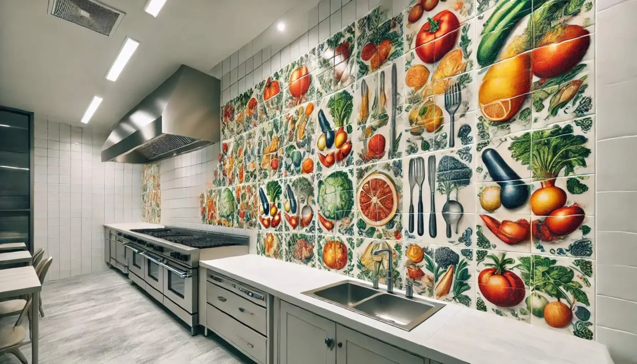 Ceramic Tile Murals With Food-related Motifs