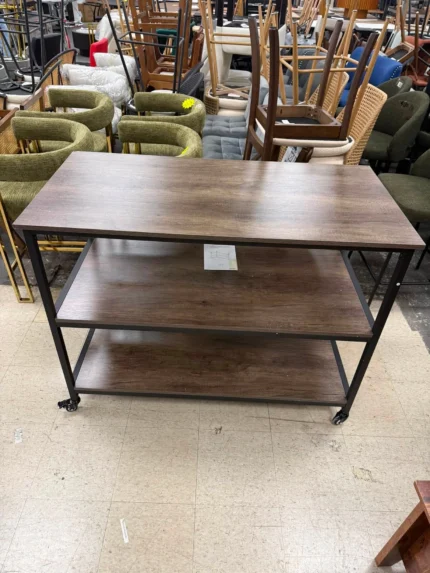 Rolling Kitchen Island Cart With 3 Shelves