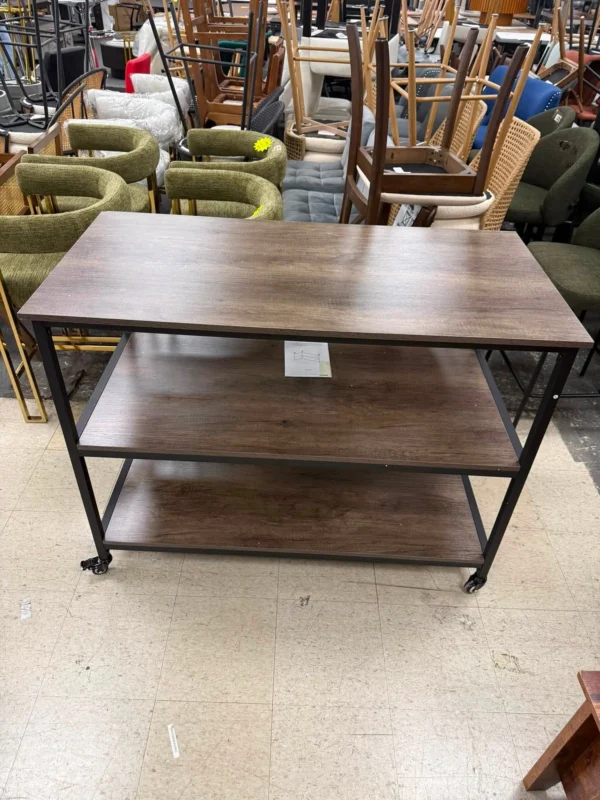 Rolling Kitchen Island Cart With 3 Shelves