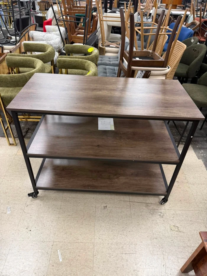Rolling Kitchen Island Cart With 3 Shelves