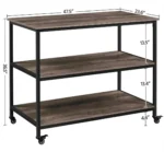 Rolling Kitchen Island Cart With 3 Shelves Size