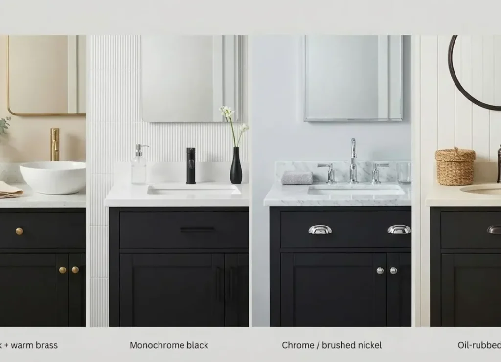 30-inch black bathroom vanity