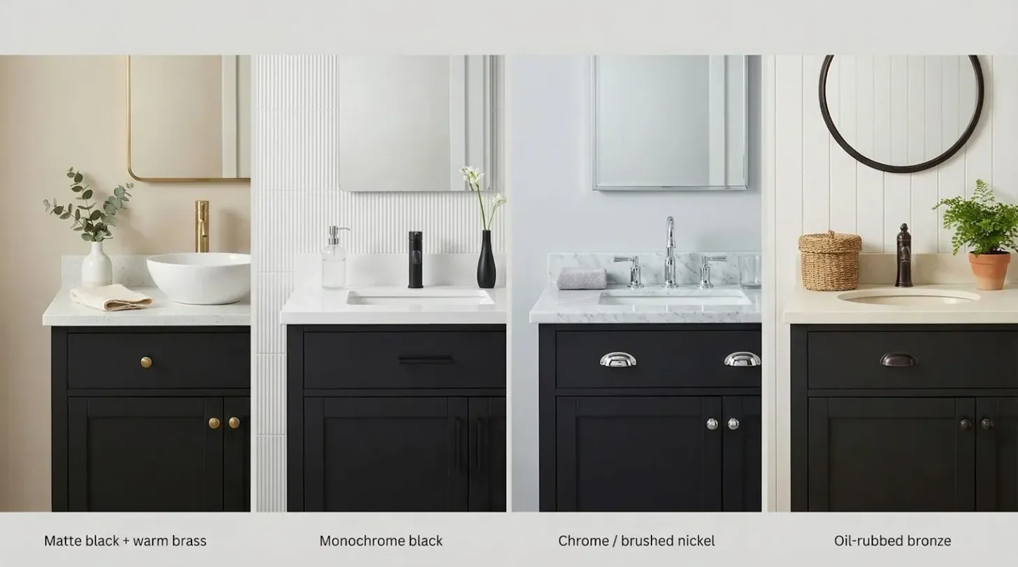 30-inch black bathroom vanity