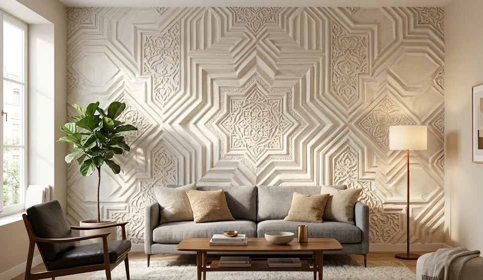 Textured Living Room Feature Wall
