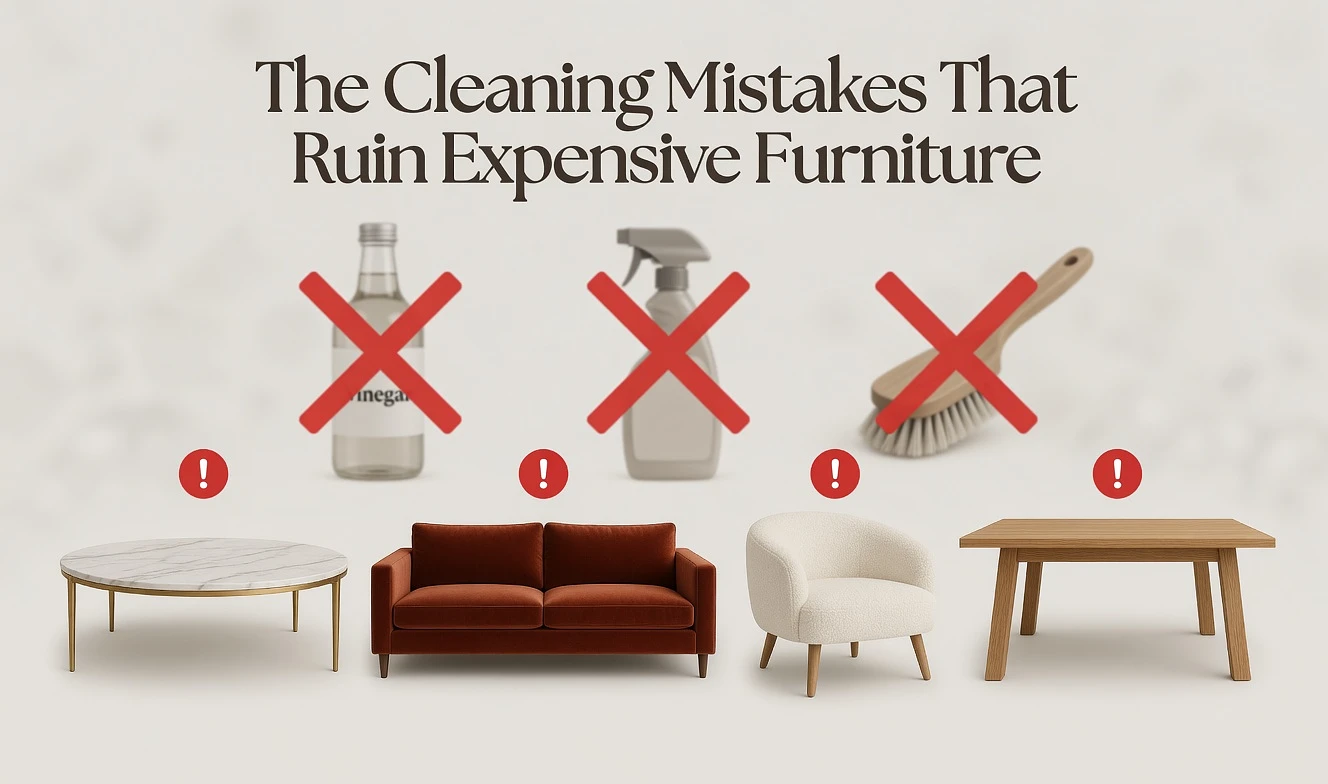 The Cleaning Mistakes That Ruin Expensive Furniture — And Where You Need Pro Service