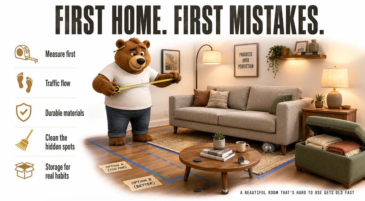 First-Time Homeowners Mistakes in LIVING SPACE