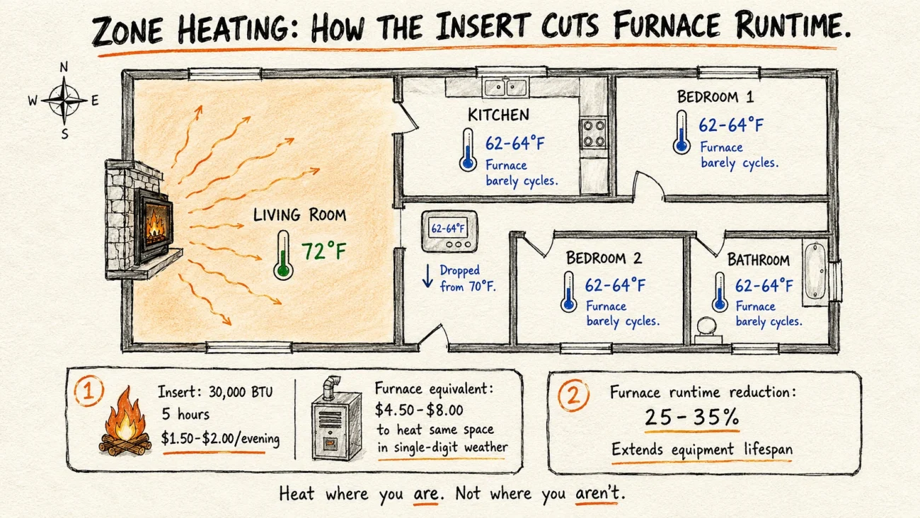 Hand-drawn zone heating floor plan