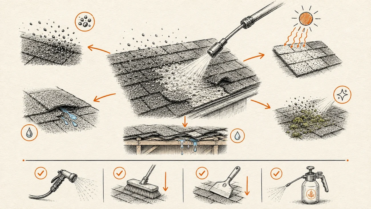 Pressure Washing Destroys Home Roof