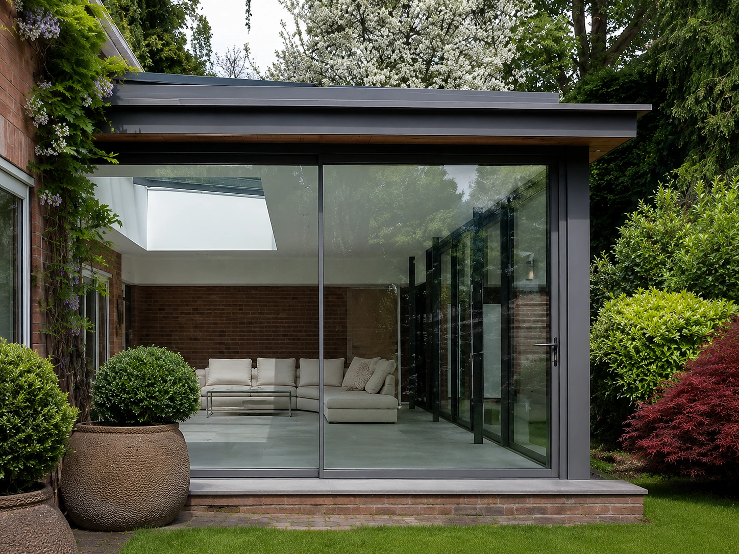 Slim-framed doors for small rooms