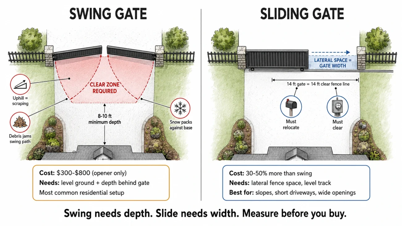 Swing vs Slide Space Requirements