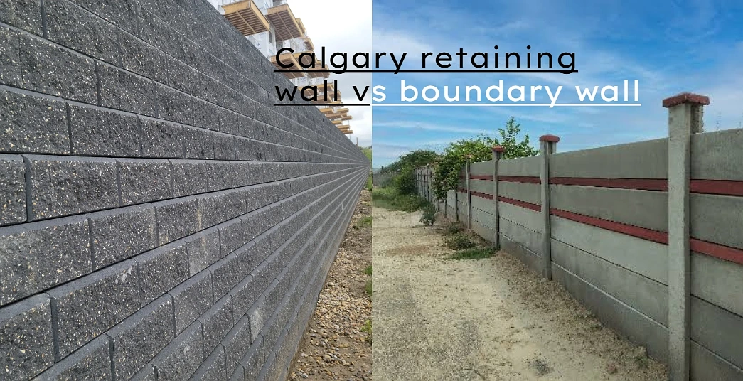 Calgary retaining wall vs boundary wall
