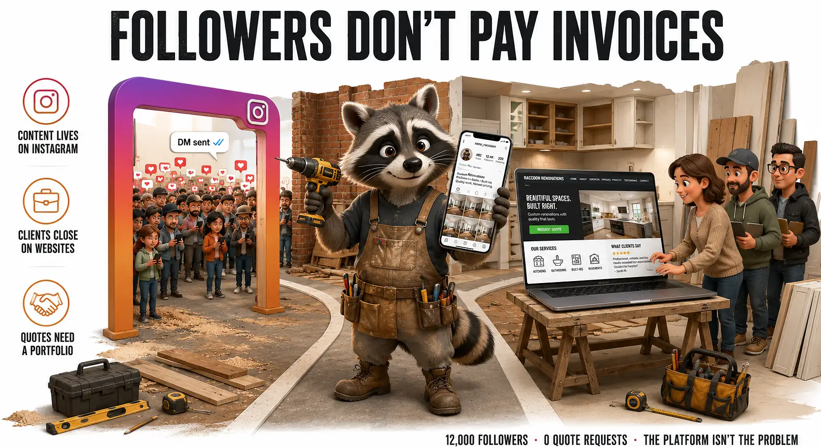 Followers Don't Pay Invoices you need a website