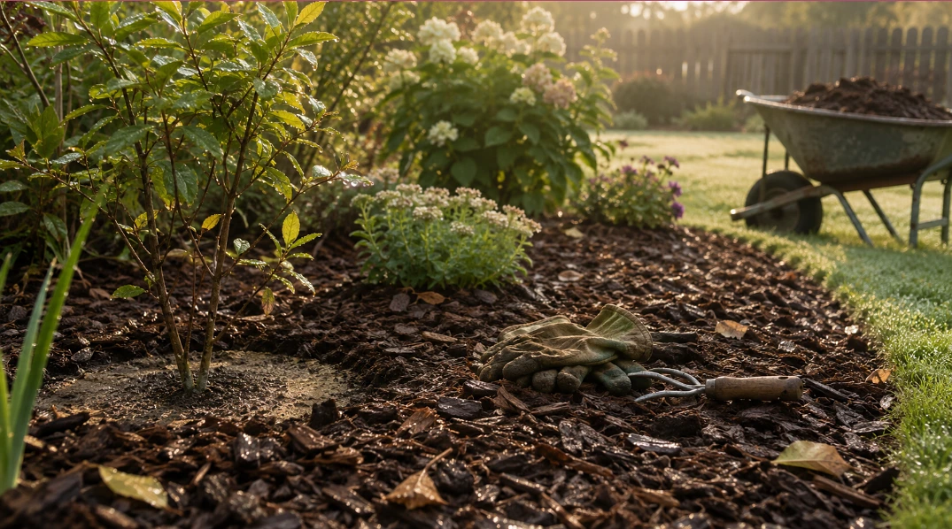 Good soil is covered soil. The neat look is the side effect - the real work happens beneath the bark, all season